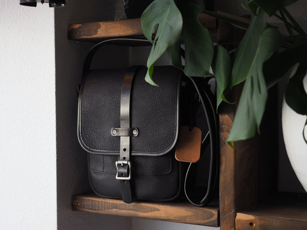 Standard Everyday Carry Satchel in Black Milled German Leather