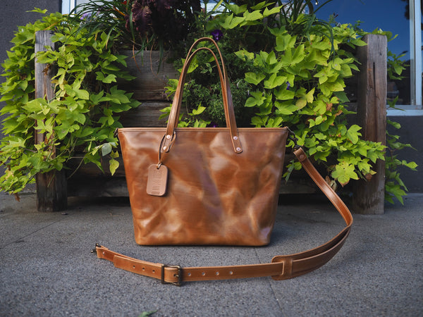 All Leather Tote in Iroko Veg Tan