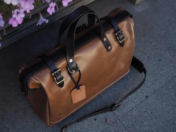 Doctors Bag in Natural Chromexcel Horsehide/Black Chromexcel