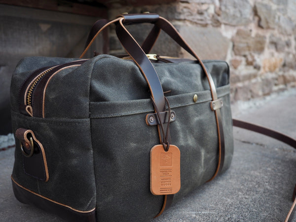 20" Weekender Duffle in Heavy Olive Waxed Canvas/Sedgwick Bridle
